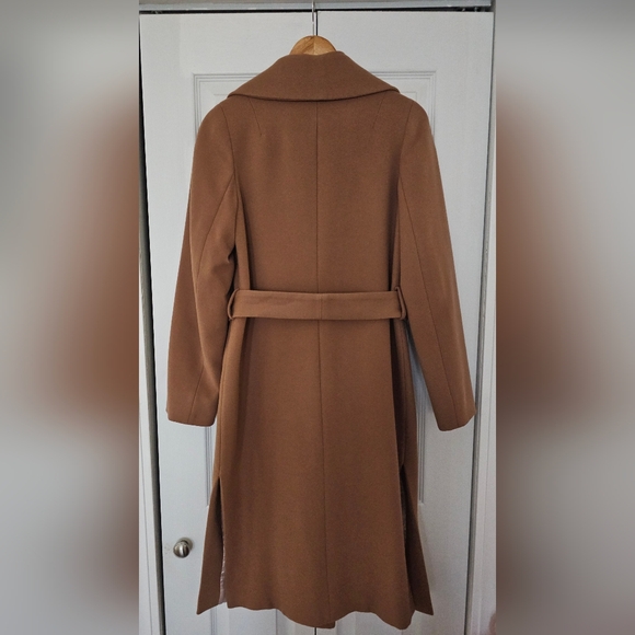 Cashmere Belted Coat In Camel/Tan Color - Picture 2 of 6